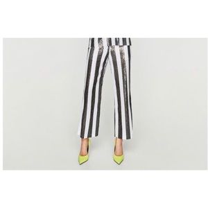 Zara Black & White Sequin Pants.